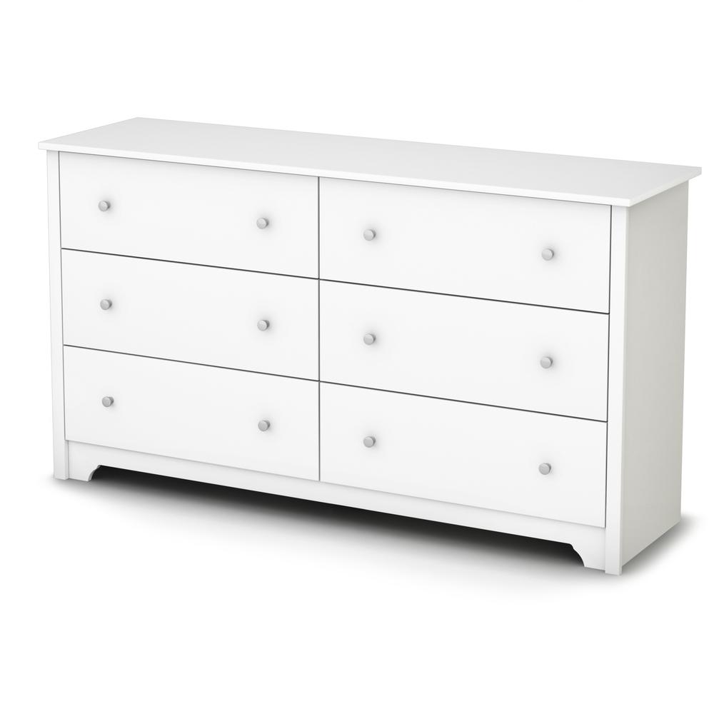 South Shore Vito 6-Drawer Double Dresser, Pure White. The main picture.
