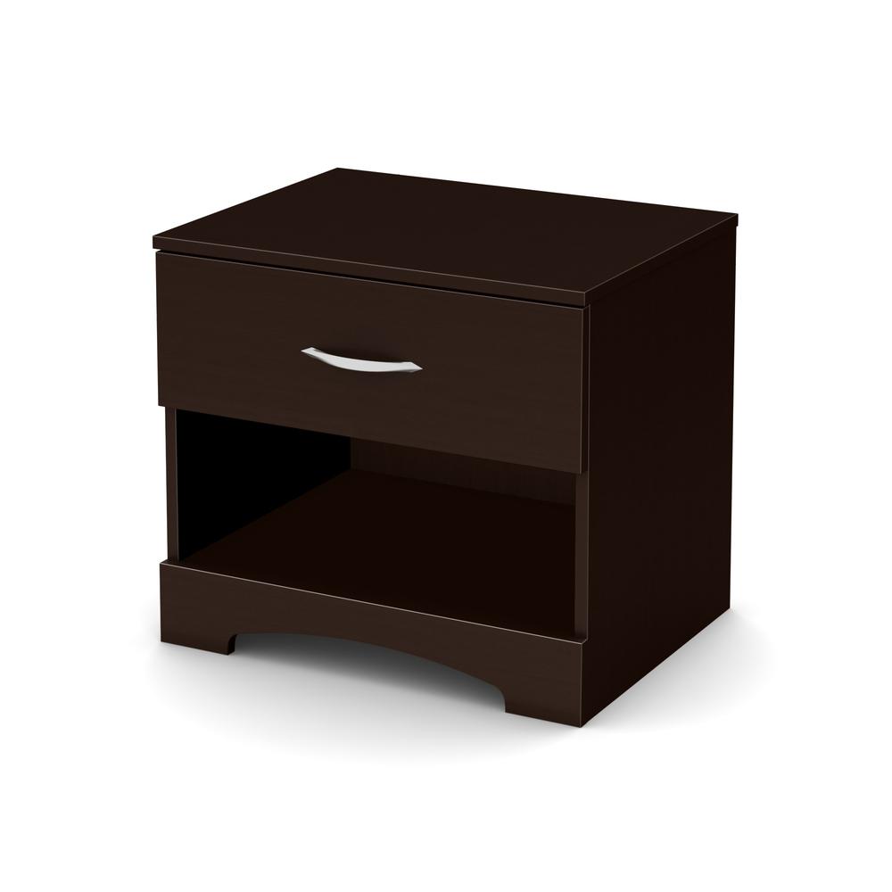 South Shore Step One 1-Drawer Nightstand, Chocolate. Picture 2
