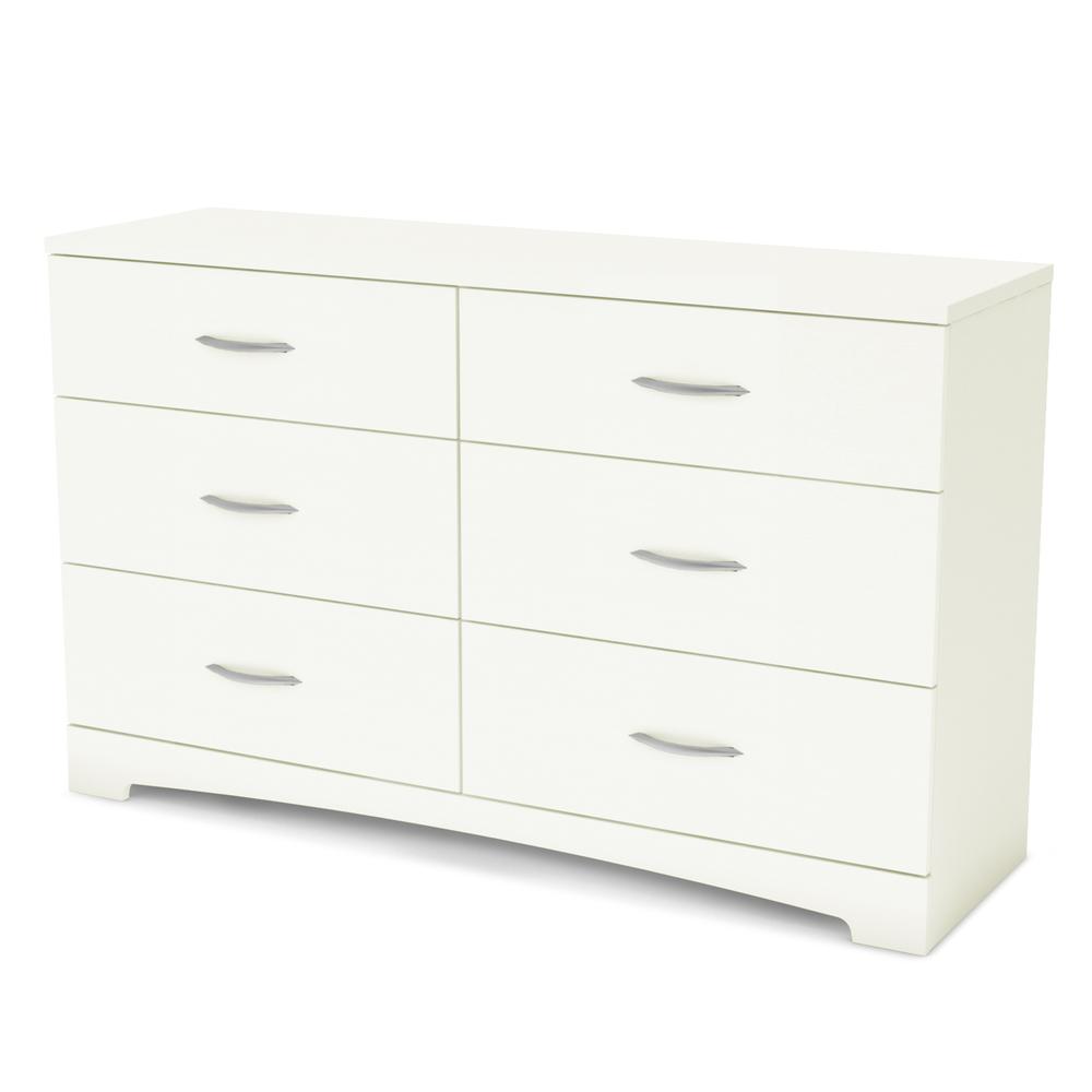 South Shore Step One 6-Drawer Double Dresser, Pure White. Picture 2
