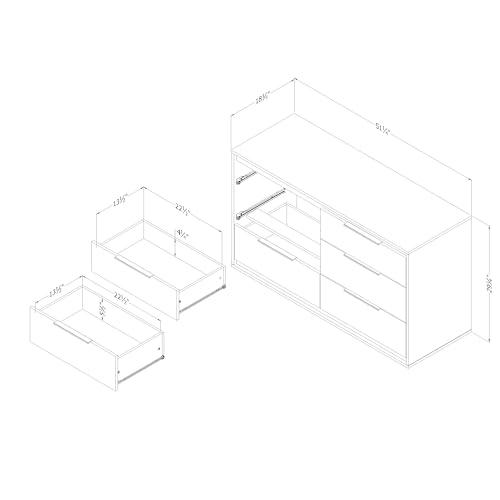 Hourra 6-Drawer Double Dresser, Gray Oak. Picture 4