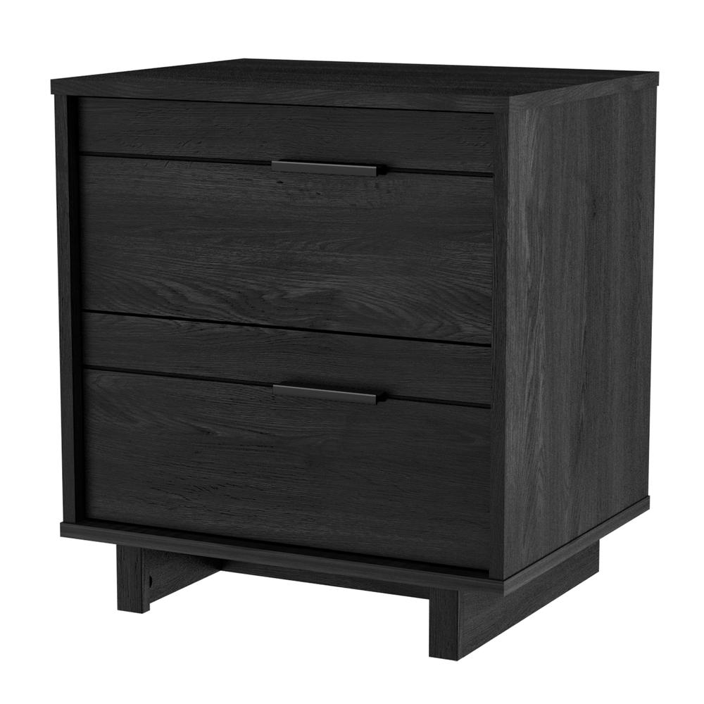 South Shore Fynn 2-Drawer Nightstand, Gray Oak. Picture 1