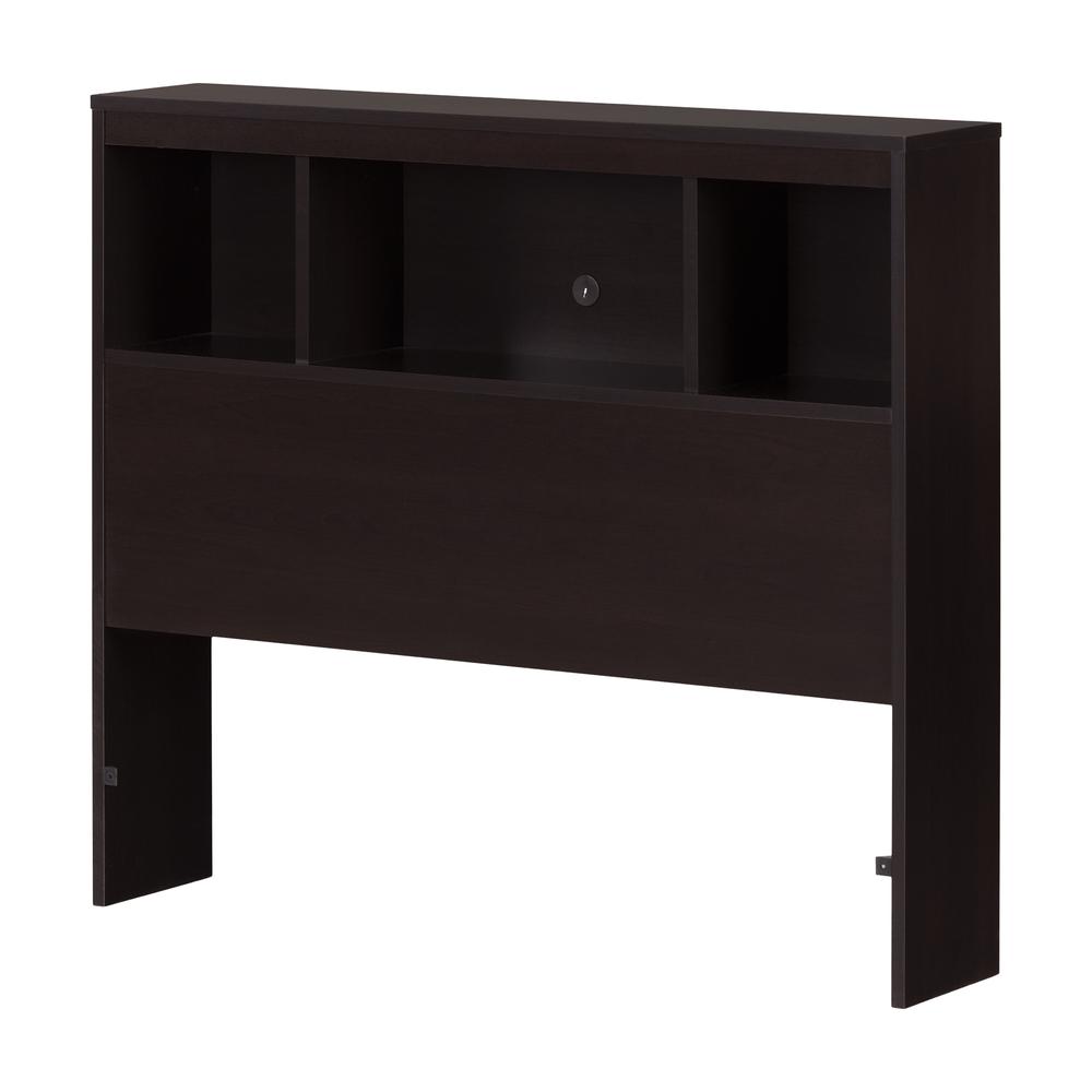 South Shore Spark Twin Bookcase Headboard (39''), Chocolate. Picture 1