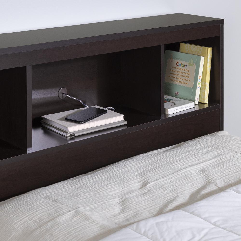 Spark Storage Bed and Bookcase Headboard Set, Chocolate. Picture 6