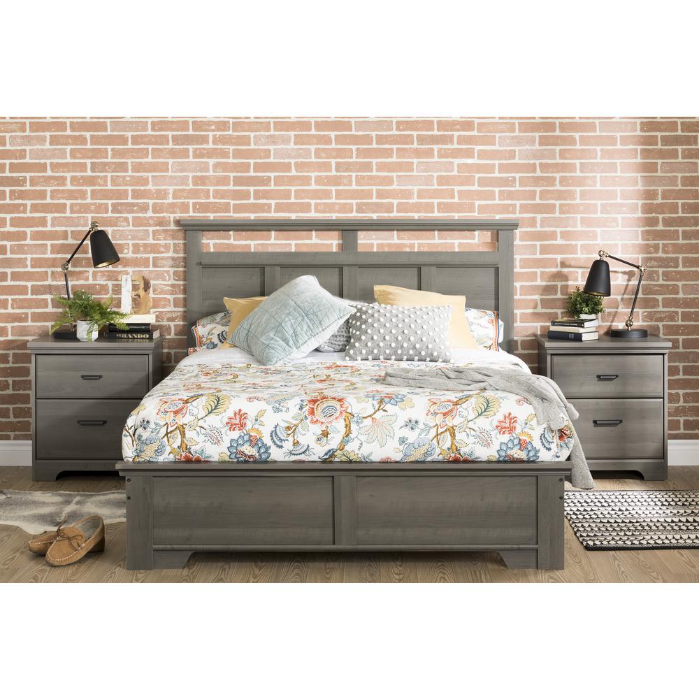 Versa Bed and Headboard Set, Gray Maple. Picture 2