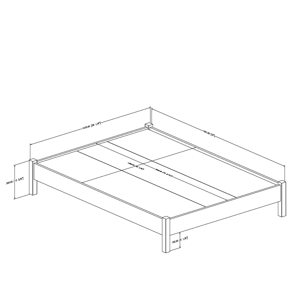 South Shore Step One Full Platform Bed (54''), Pure White. Picture 3