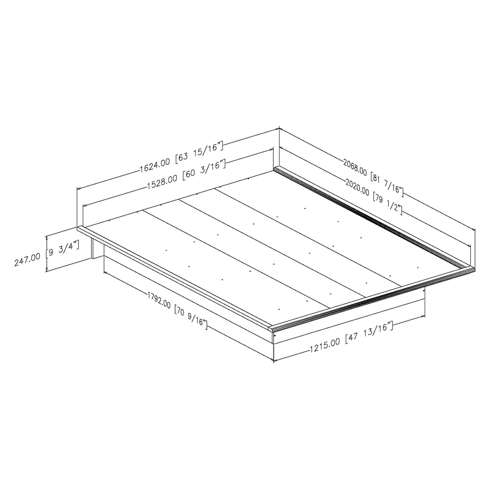 South Shore Step One Queen Platform Bed (60''), Pure White. Picture 3