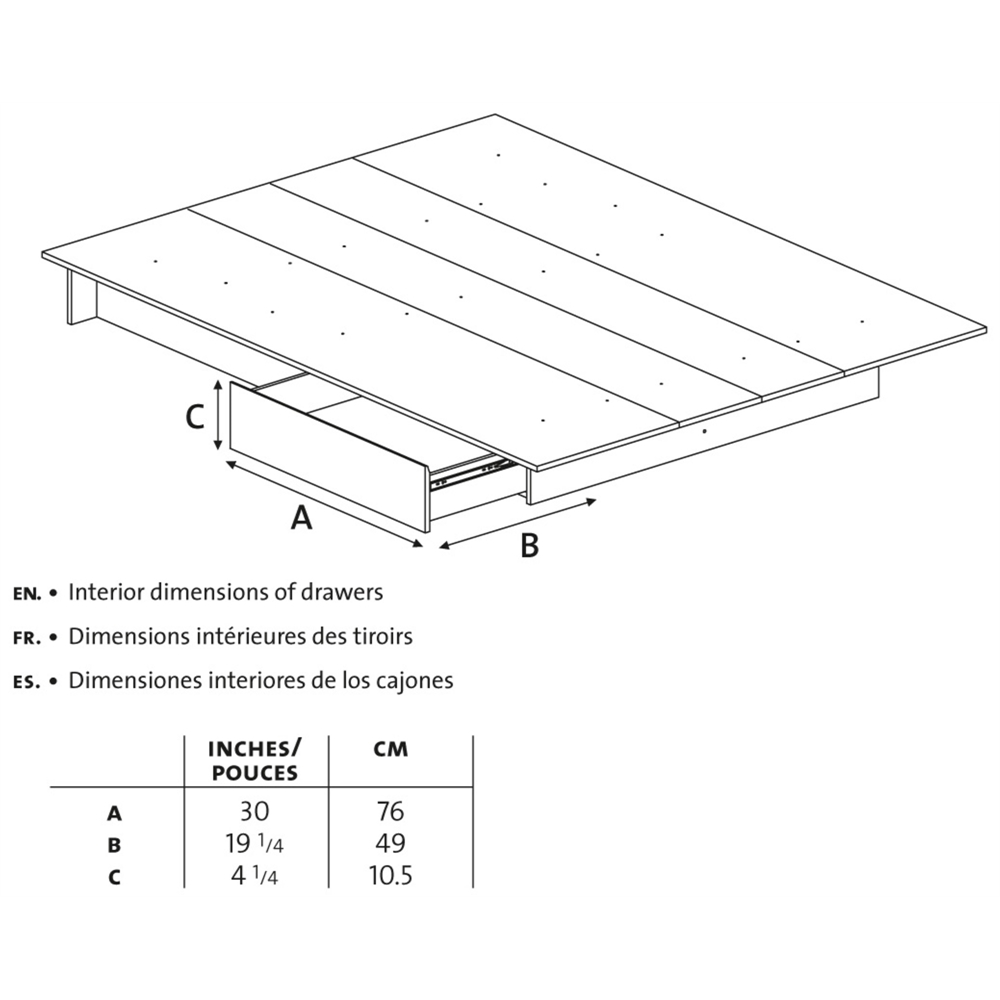 South Shore Step One Full/Queen Platform Bed (54/60'') with drawers, Pure White. Picture 2
