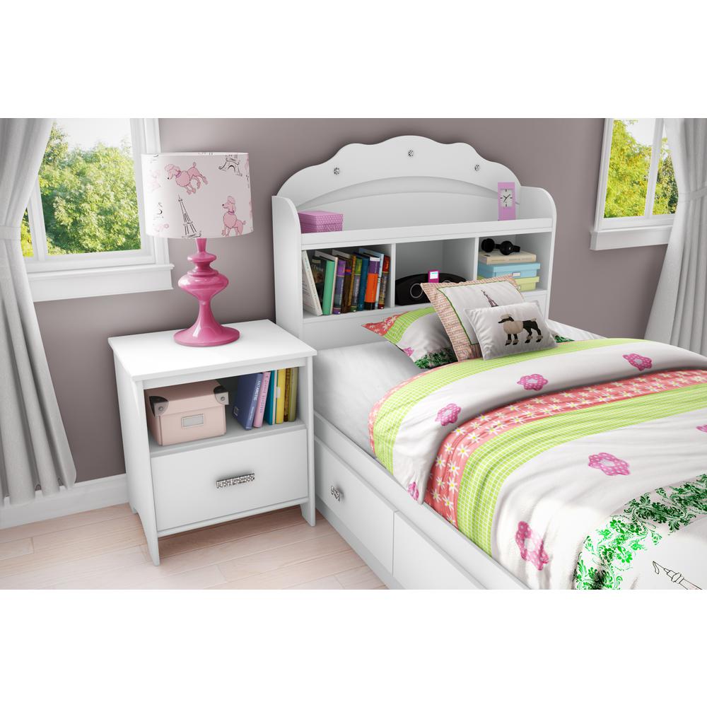 South Shore Tiara Twin Mates Bed (39'') with 3 Drawers, Pure White. Picture 2