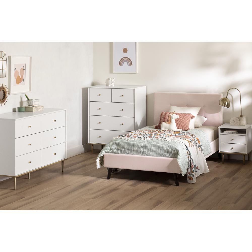 Dylane 2-Drawer Nightstand, Pure White. Picture 2
