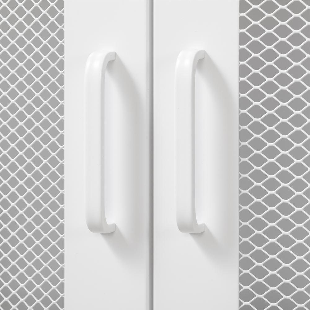 Crea Metal Mesh 2-Door Accent Cabinet, Pure White. Picture 3