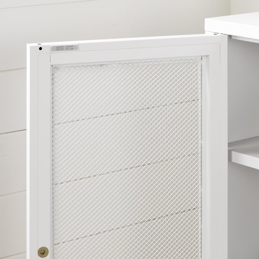 Eddison Mesh 2-Door Storage Cabinet, Pure White. Picture 3