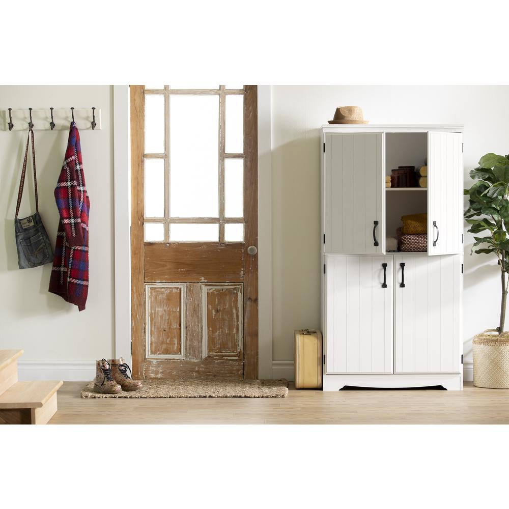 Farnel 4-Door Storage Cabinet, Pure White. Picture 2