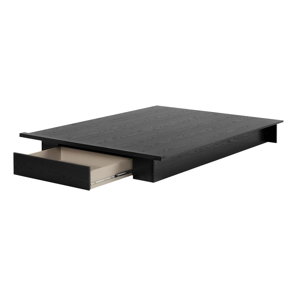 Holland Platform Bed with drawer, Black Oak. Picture 1