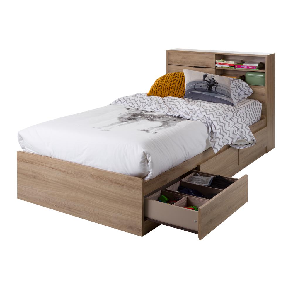 Fynn Bed Set - Bed and Headboard kit, Rustic Oak. Picture 5