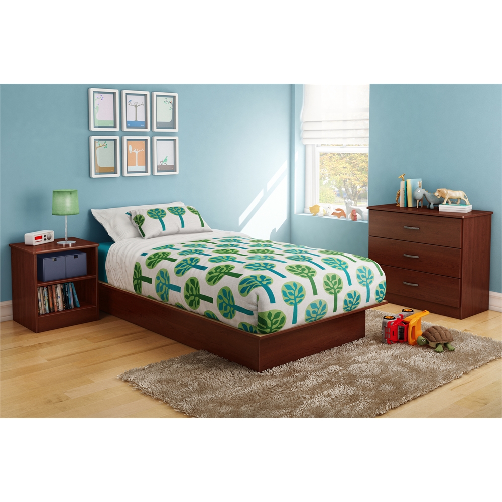 South Shore Libra Twin Platform Bed (39"), Royal Cherry. Picture 4