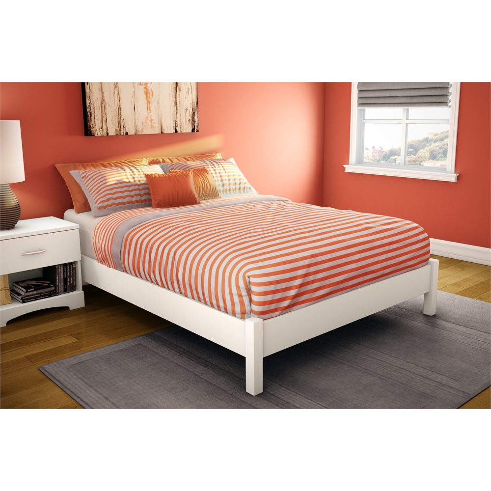 South Shore Step One Full Platform Bed (54''), Pure White. Picture 5
