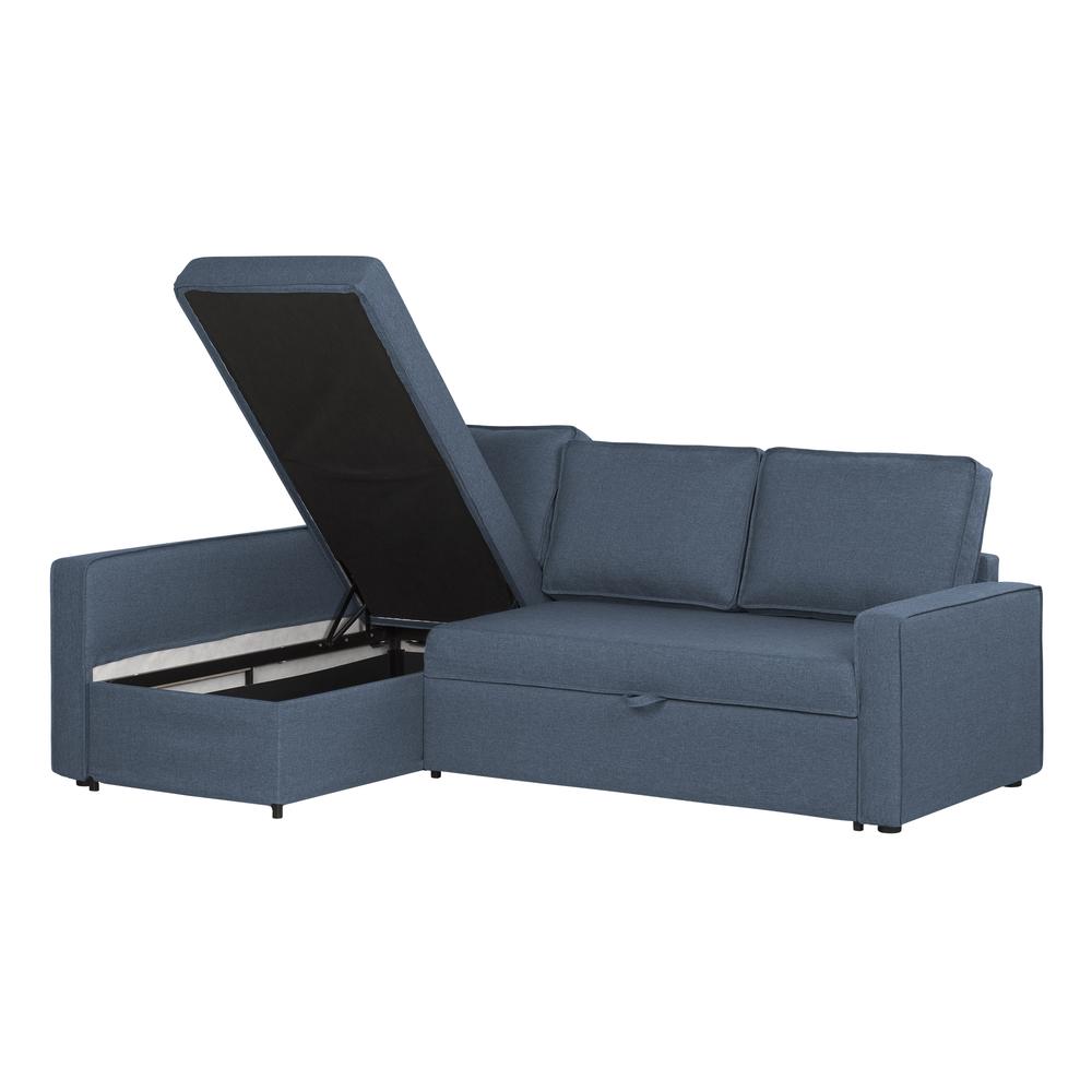 Live-it Cozy Sofa-Bed with Storage, Blue. Picture 3