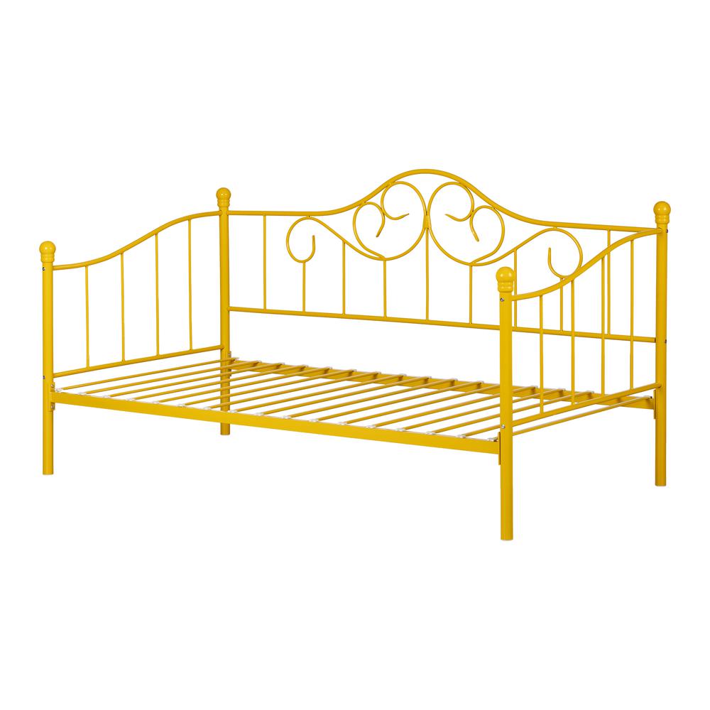 Balka Metal Daybed with Metal Slats, Yellow. Picture 1