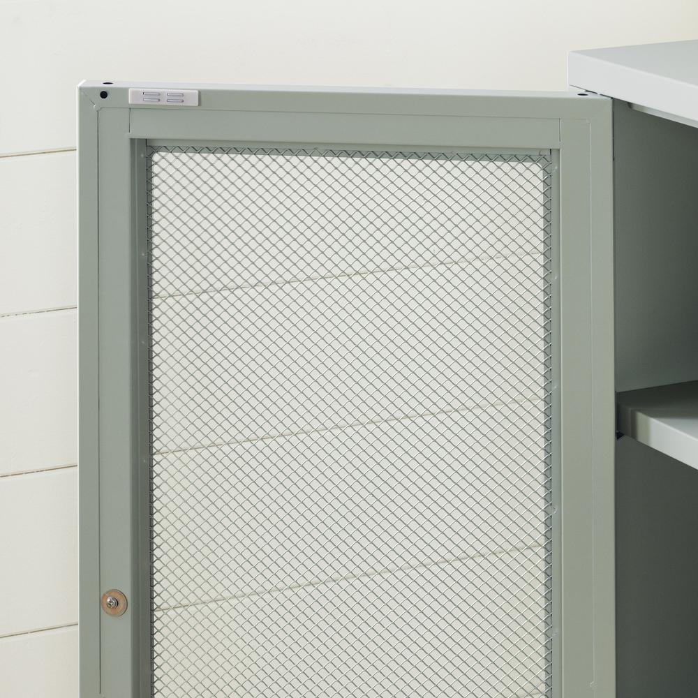 Eddison Mesh 2-Door Storage Cabinet, Sage Green. Picture 3