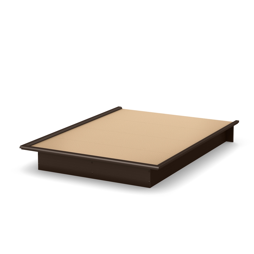 South Shore Step One Full Platform Bed (54''), Chocolate. Picture 1