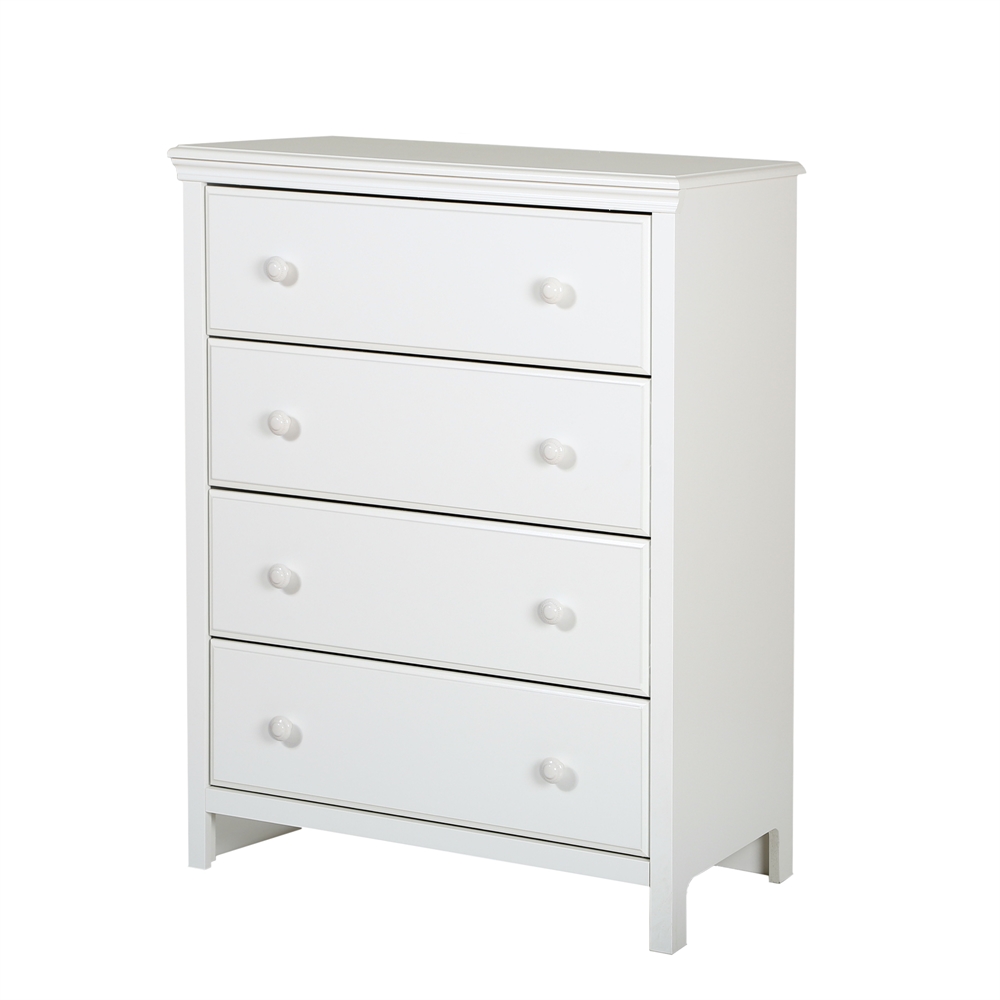 South Shore Cotton Candy 4-Drawer Chest, Pure White. Picture 1