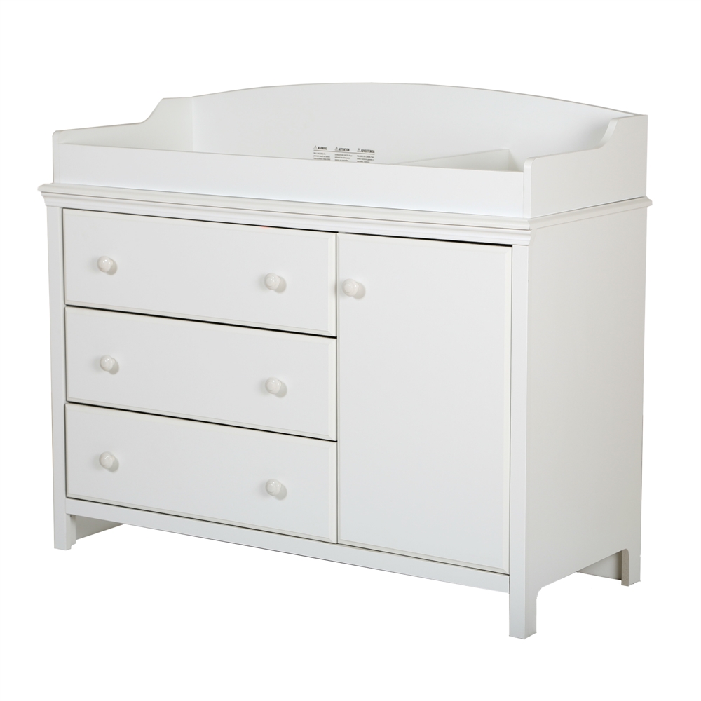 South Shore Cotton Candy Changing Table with Removable Changing Station, Pure White. Picture 1