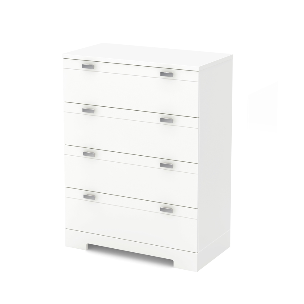 South Shore Reevo 4-Drawer Chest, Pure White. Picture 1