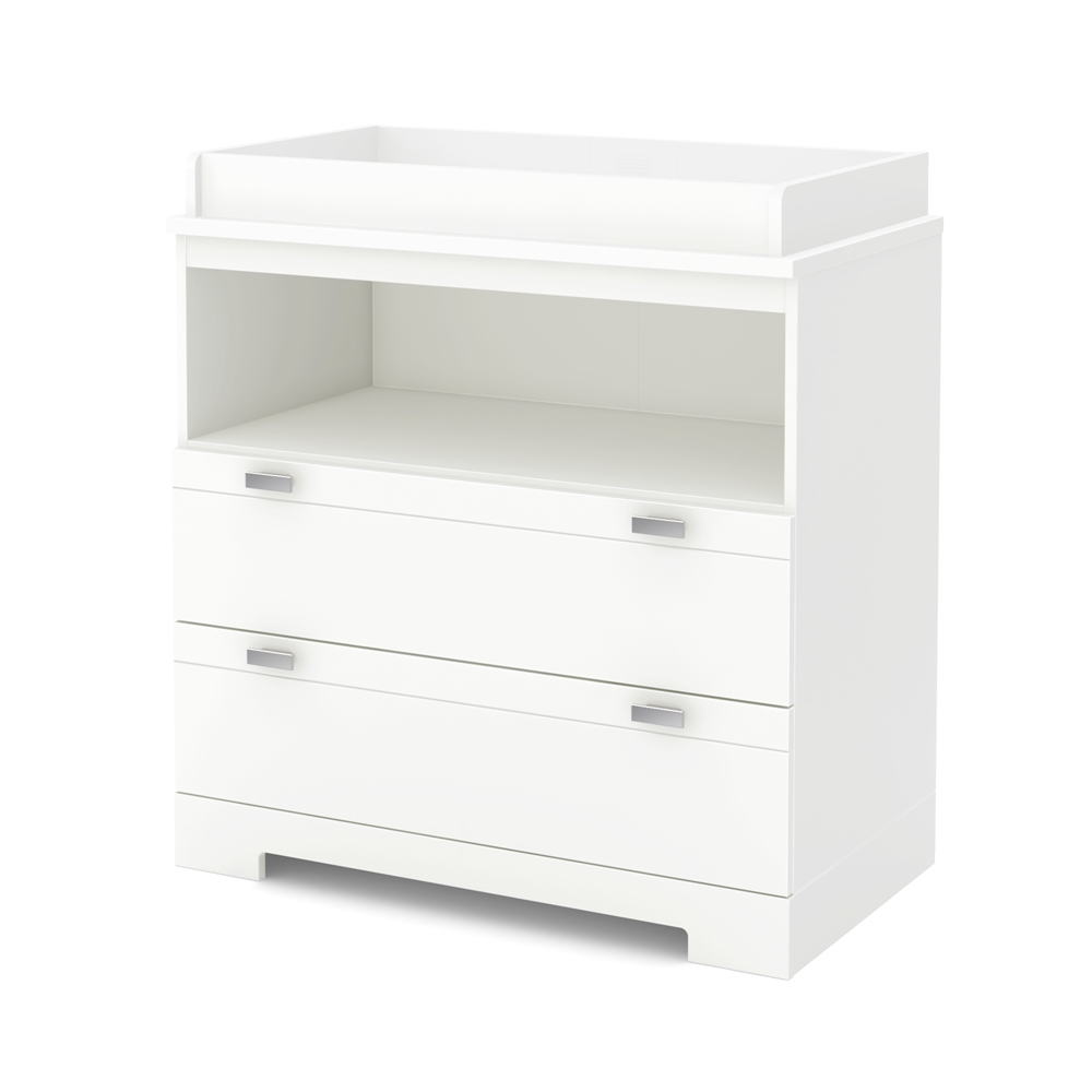 South Shore Reevo Changing Table with Storage, Pure White. Picture 1