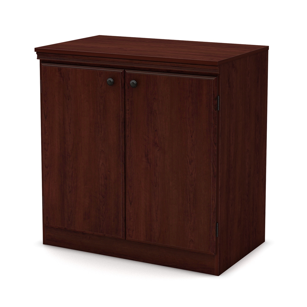 South Shore Morgan Small 2-Door Storage Cabinet, Royal Cherry. Picture 1