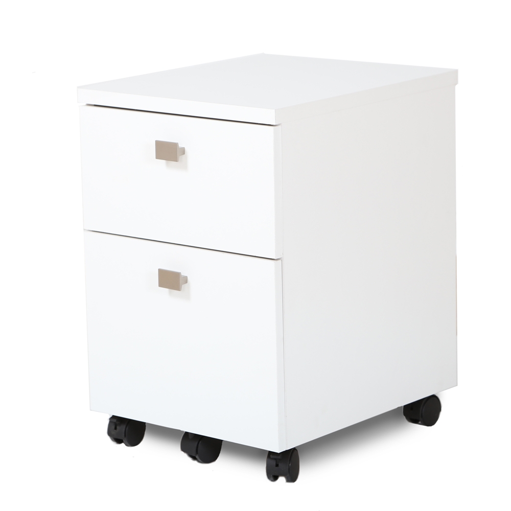 South Shore Interface 2-Drawer Mobile File Cabinet, Pure White. Picture 1