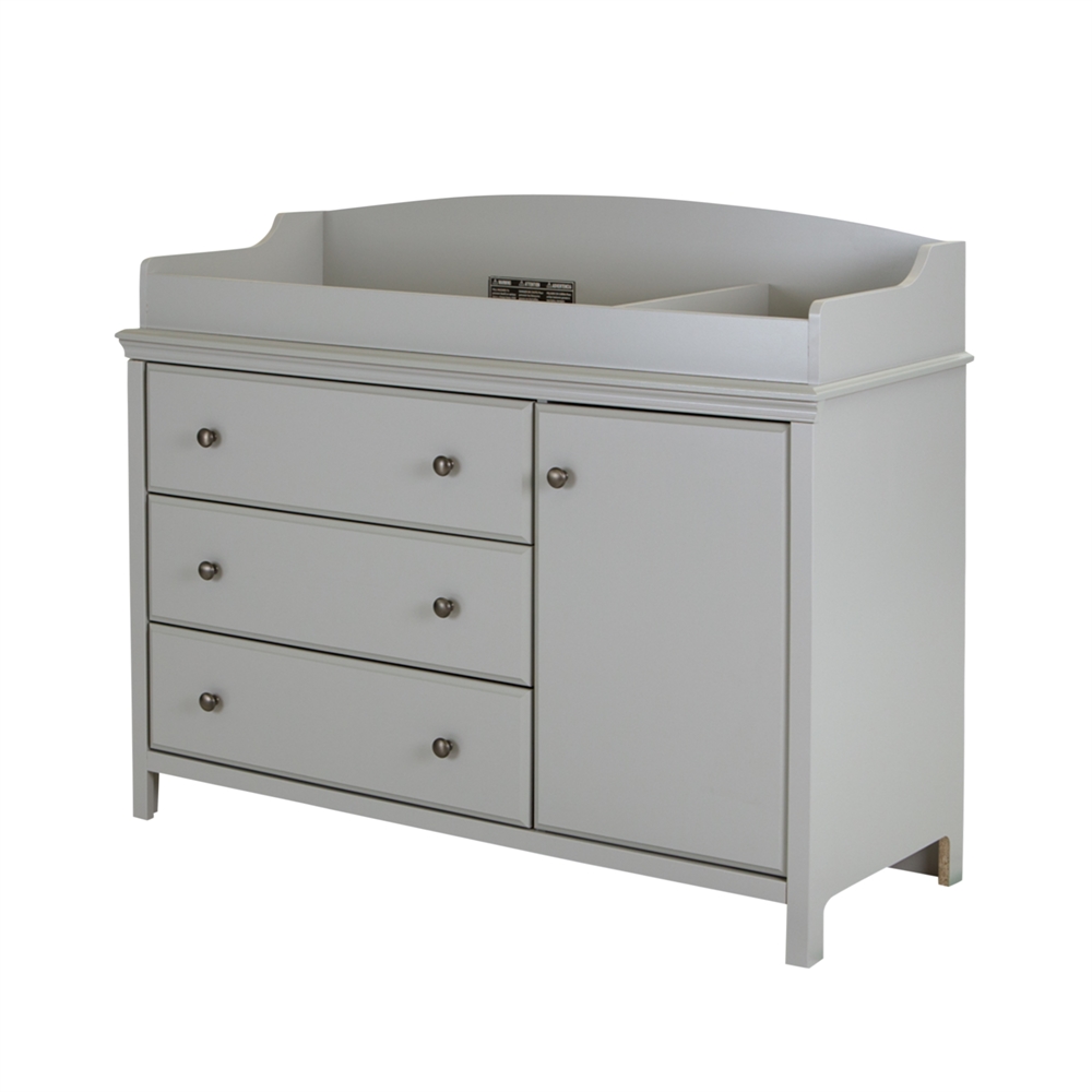 South Shore Cotton Candy Changing Table with Removable Changing Station, Soft Gray. Picture 1