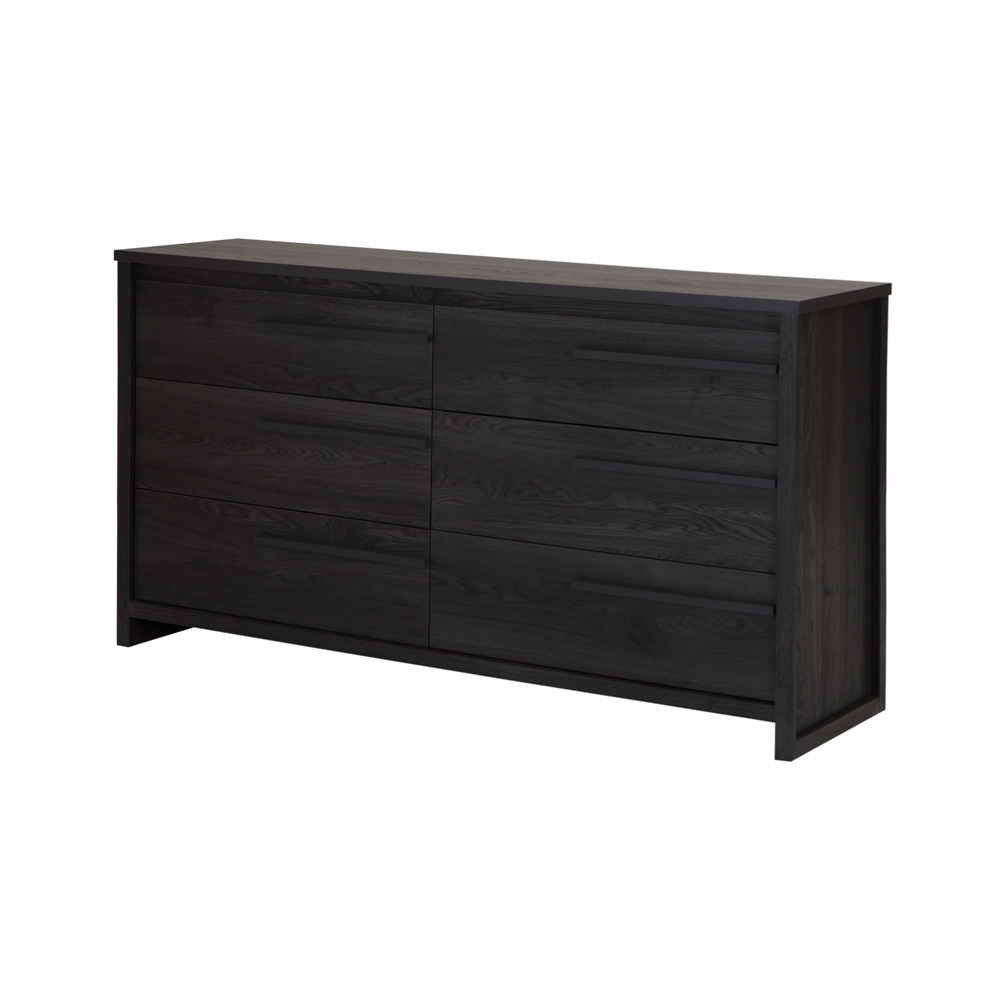 South Shore Tao 6-Drawer Double Dresser, Gray Oak. Picture 1