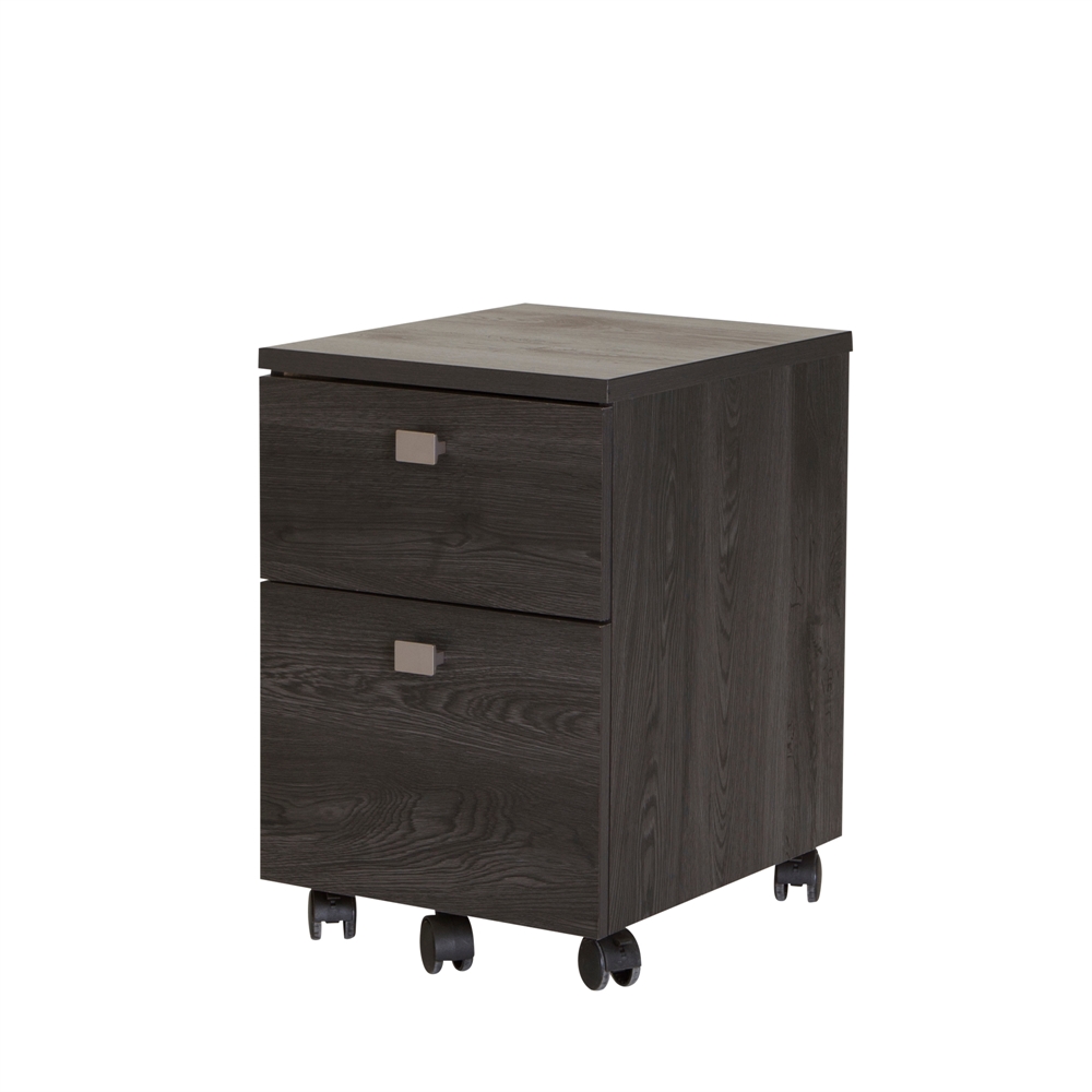 South Shore Interface 2-Drawer Mobile File Cabinet, Gray Oak. Picture 1