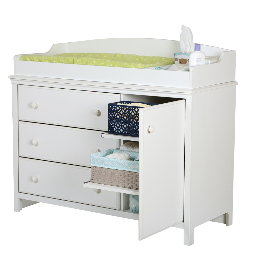 South Shore Cotton Candy Changing Table with Removable Changing Station, Pure White. Picture 2