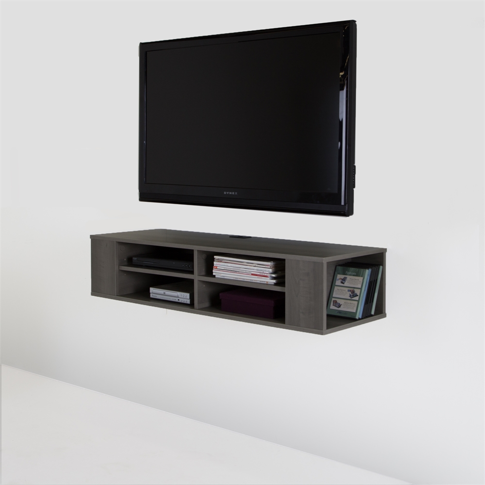 South Shore City Life Wall Mounted Media Console, Gray Maple. Picture 2