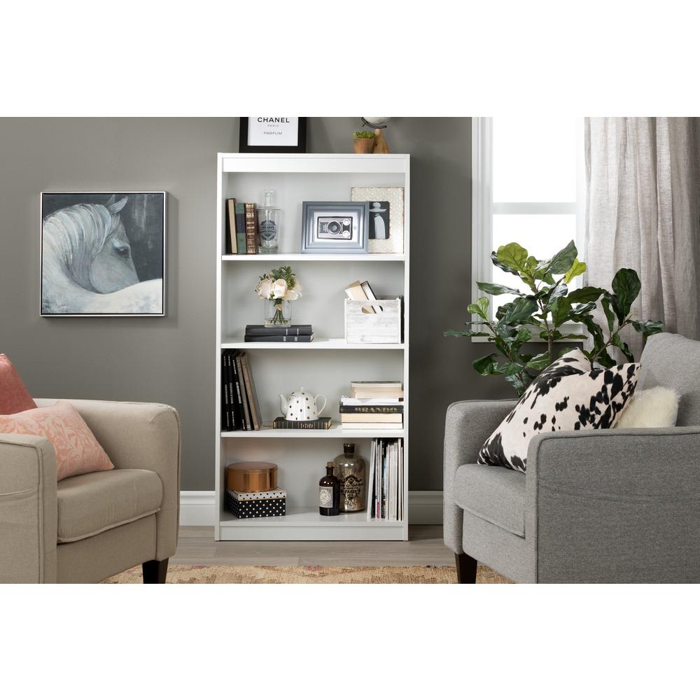 South Shore Axess 4-Shelf Bookcase - Pure White. Picture 3