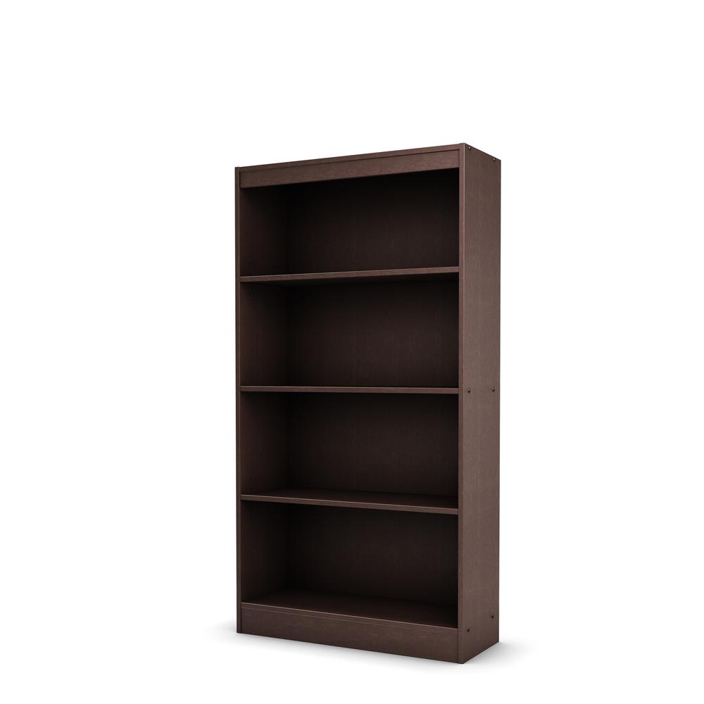 South Shore Axess 4-Shelf Bookcase, Chocolate. Picture 1
