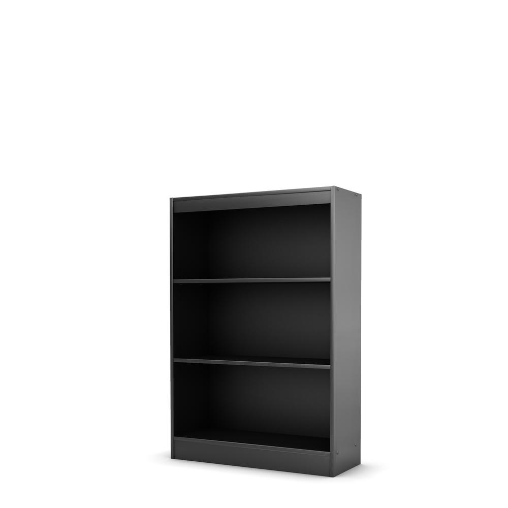 South Shore Axess 3-Shelf Bookcase, Pure Black. Picture 1