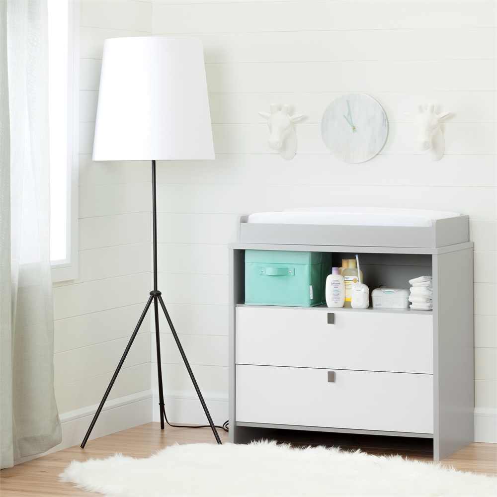 South Shore Cookie Changing Table/Dresser, Soft Gray and Pure White. Picture 2
