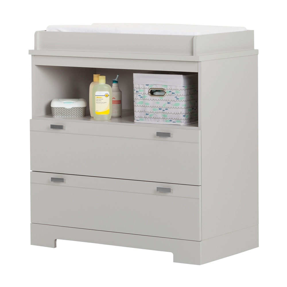 Reevo Changing Table with Storage, Soft Gray. Picture 6