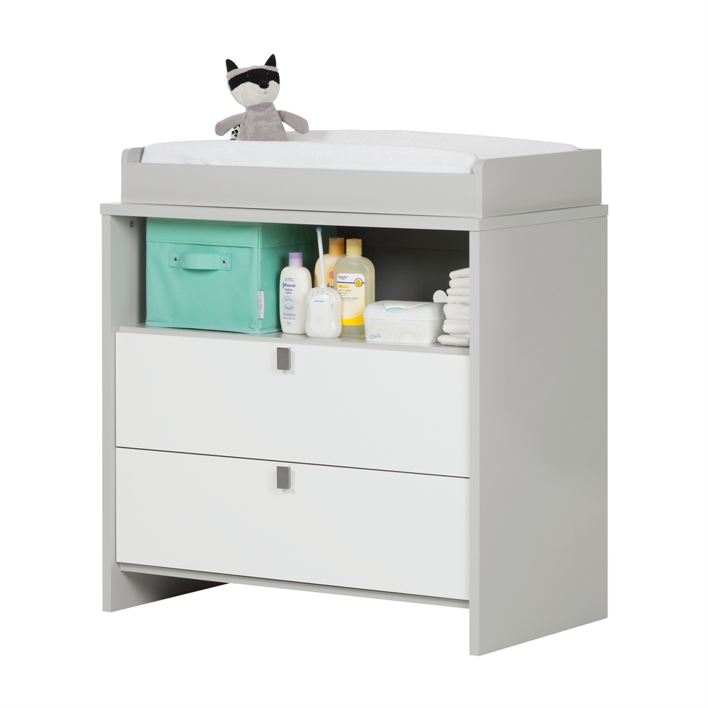 South Shore Cookie Changing Table/Dresser, Soft Gray and Pure White. Picture 6