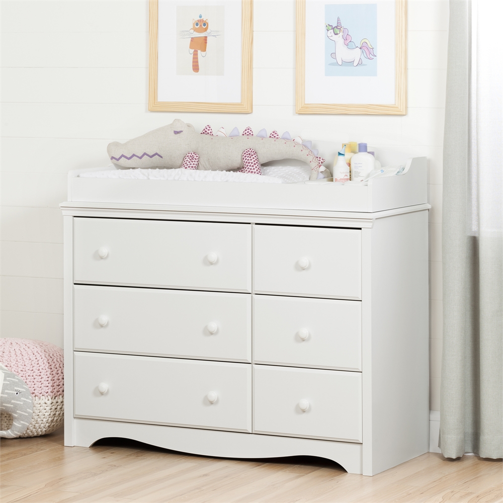 Angel Changing Table 6-drawers, Pure White. Picture 2