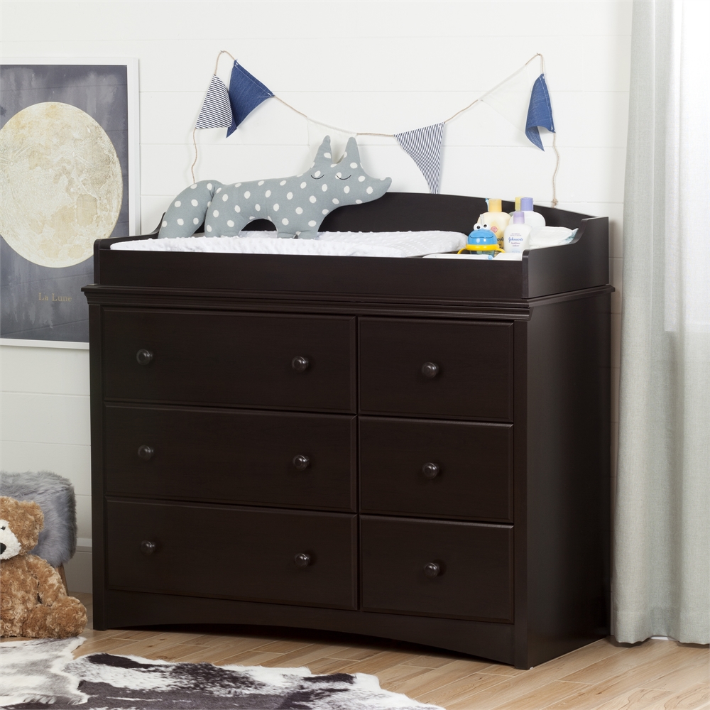 South Shore Angel Changing Table/Dresser with 6 Drawers, Espresso. Picture 2