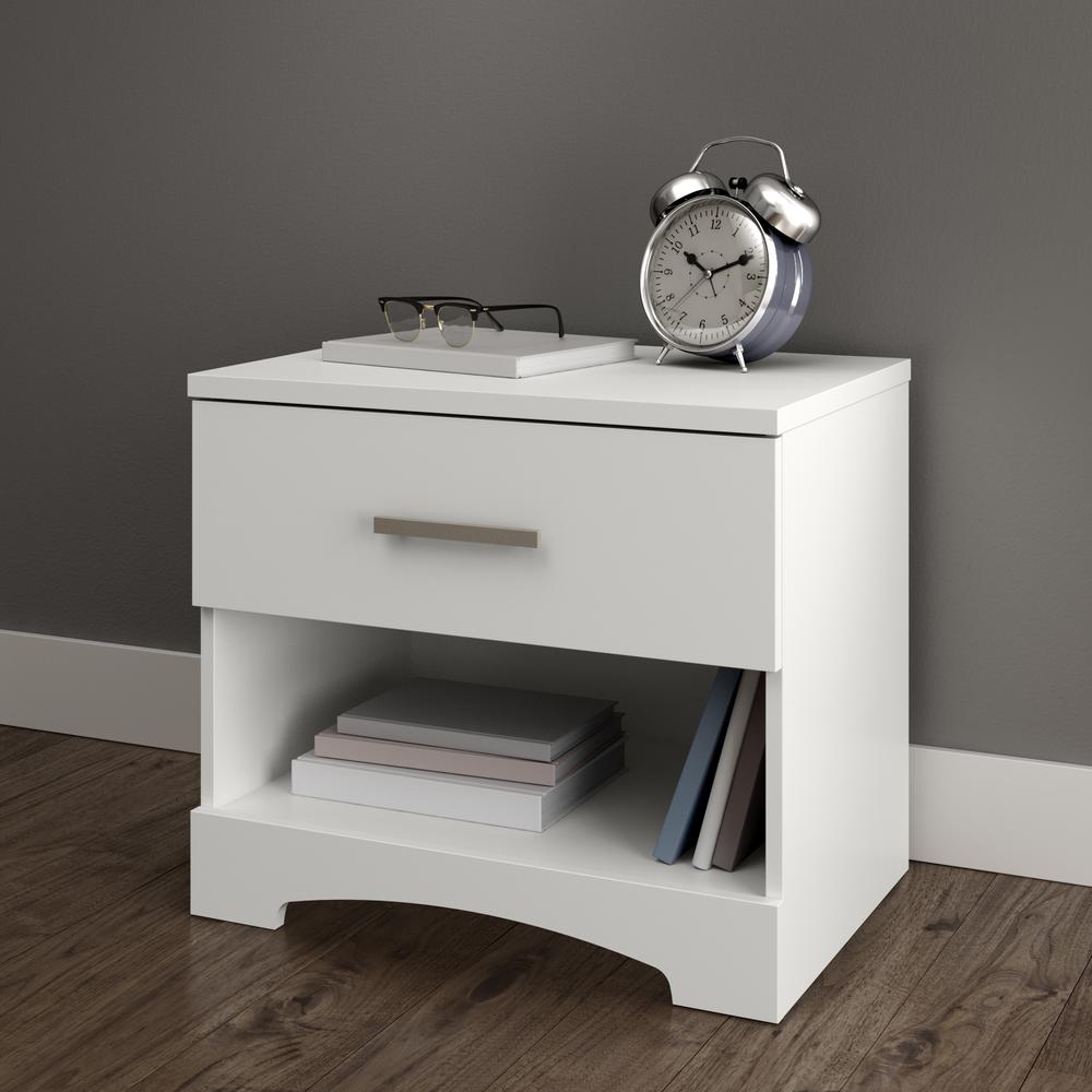 Gramercy 1-Drawer Nightstand, Pure White. Picture 1