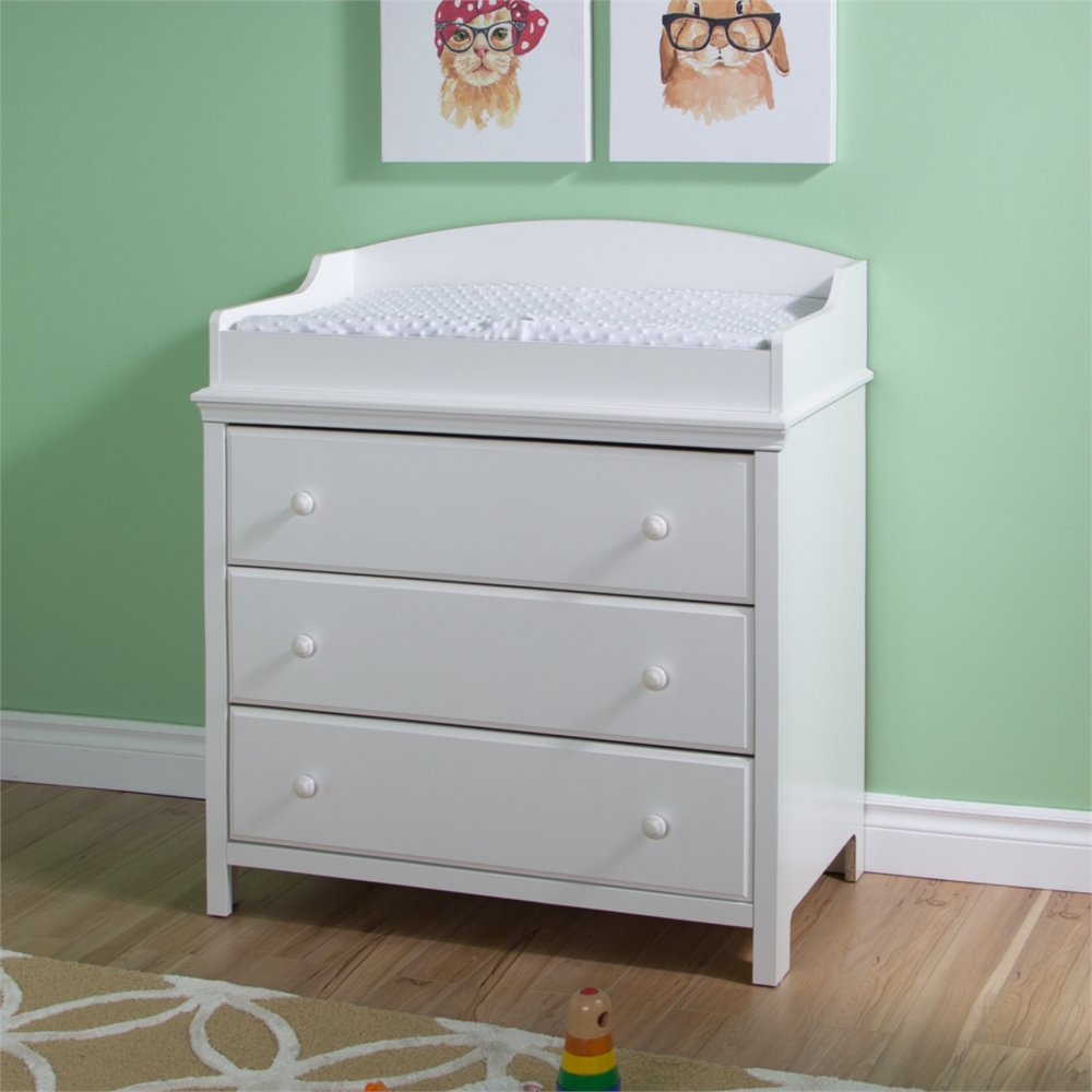South Shore Cotton Candy Changing Table with Drawers, Pure White. Picture 2