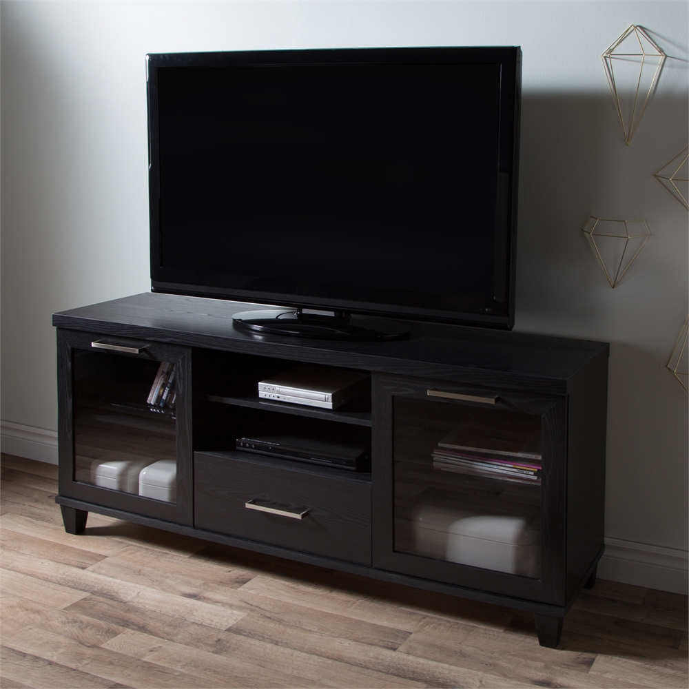 South Shore Adrian TV Stand for TVs up to 60'', Black Oak. Picture 1