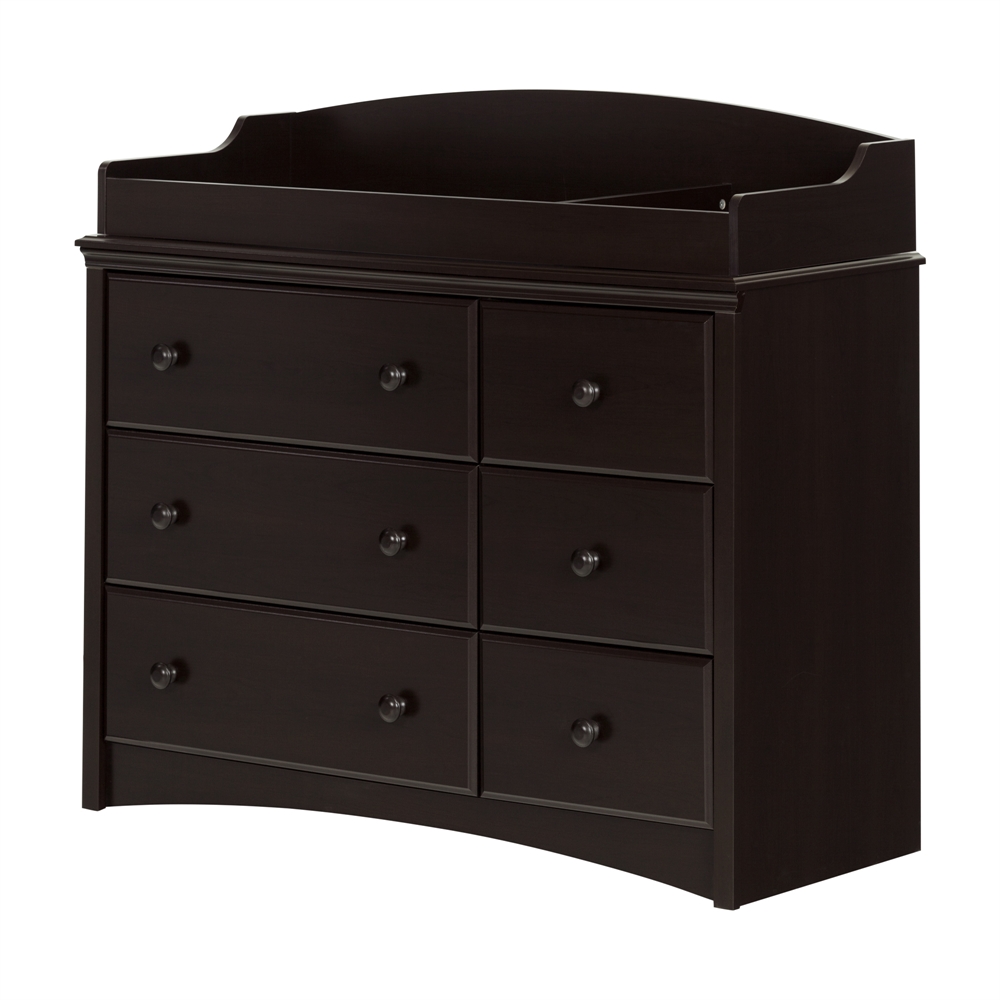South Shore Angel Changing Table/Dresser with 6 Drawers, Espresso. Picture 1