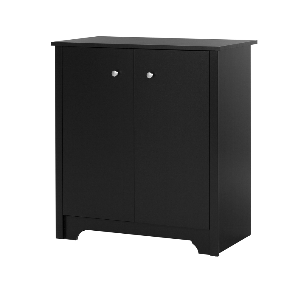South Shore Vito Small 2-Door Storage Cabinet, Pure Black. Picture 1