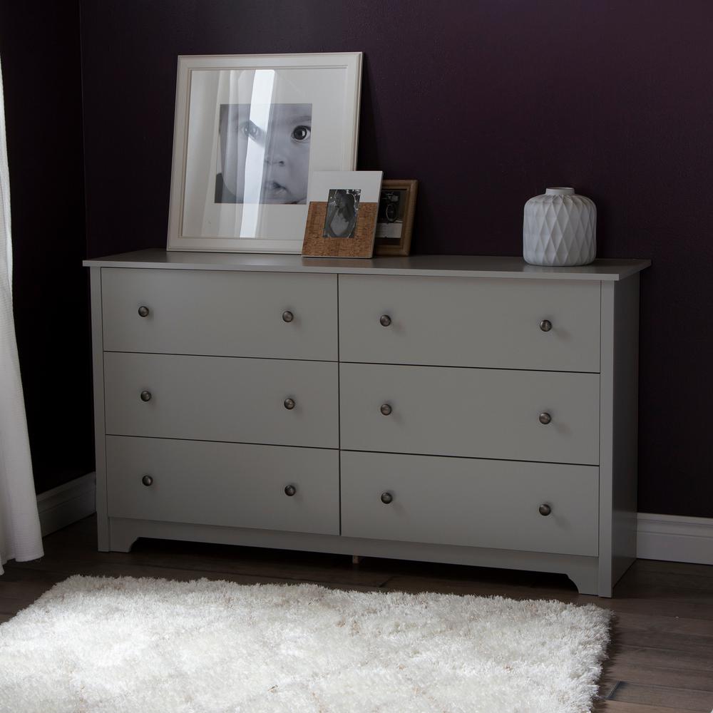 South Shore Vito 6-Drawer Double Dresser, Soft Gray. Picture 2