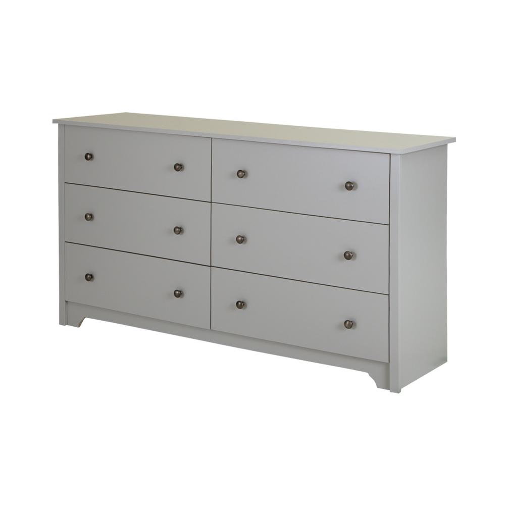 South Shore Vito 6-Drawer Double Dresser, Soft Gray. Picture 1